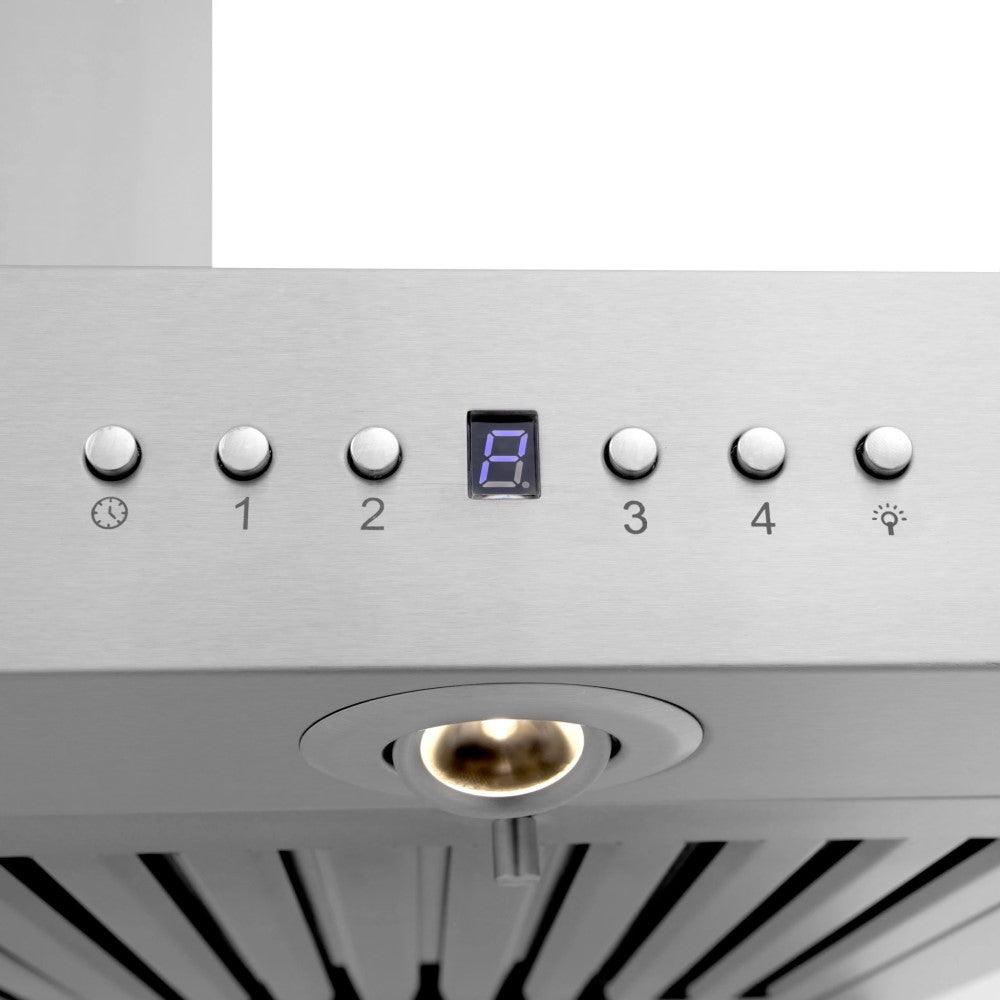 ZLINE Wall Mount Range Hood In Stainless Steel With Built-In CrownSound® Bluetooth Speakers (KECRN-BT)