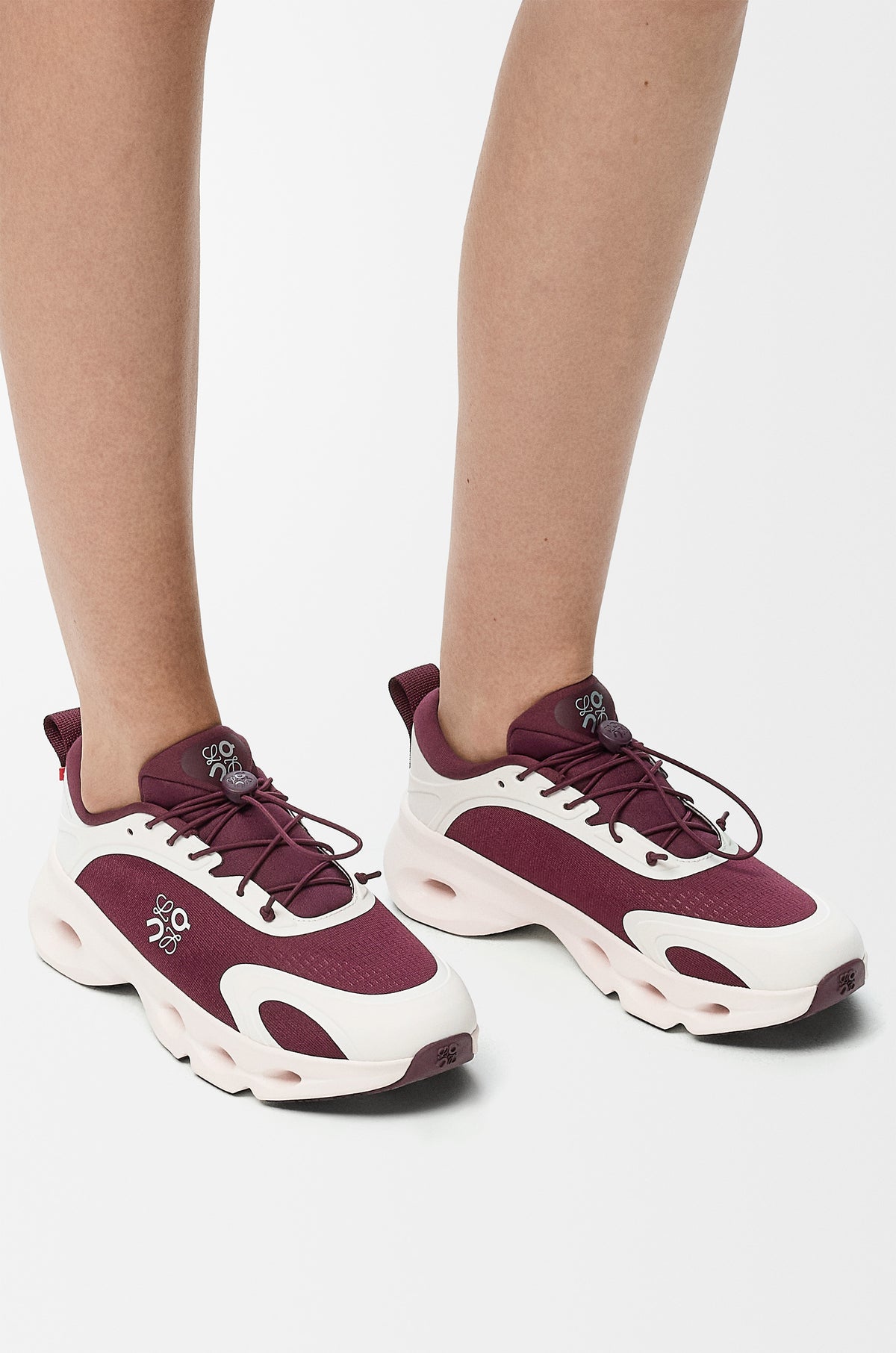 Loewe 2026 Cloudsolo Sneaker Burgundy White Fabric Rubber