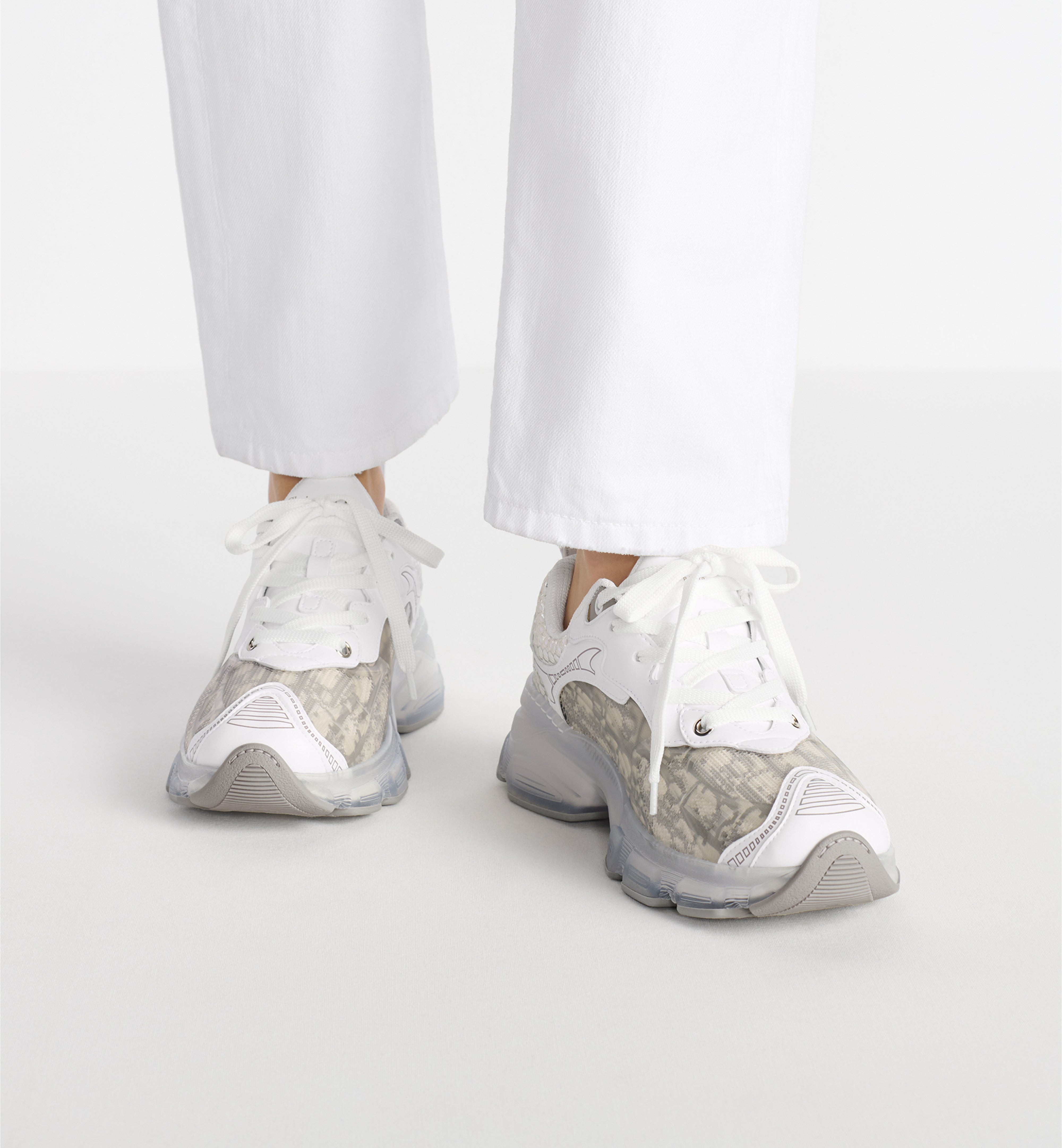 Dior 2026 Vibe Sneaker Gray Dior Oblique Technical Fabric and Transparent Rubber