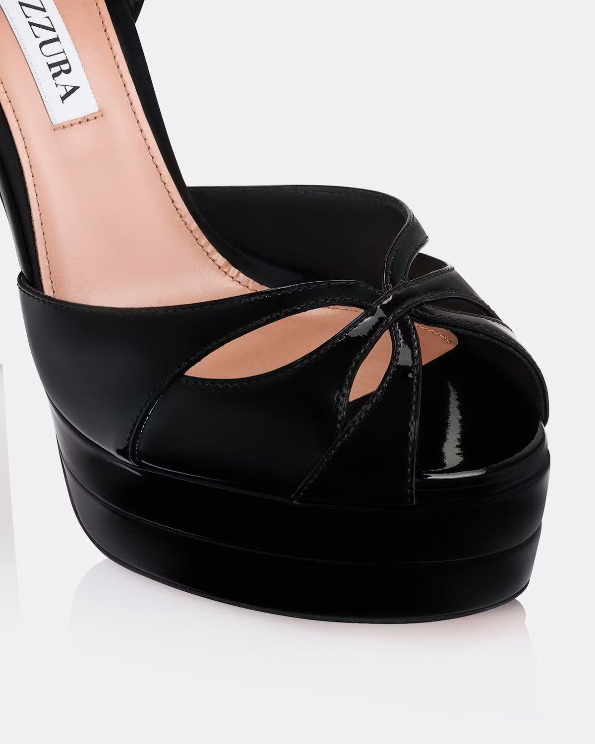 Aquazzura 2026 Moves Plateau Sandal 13cm Black Patent Leather