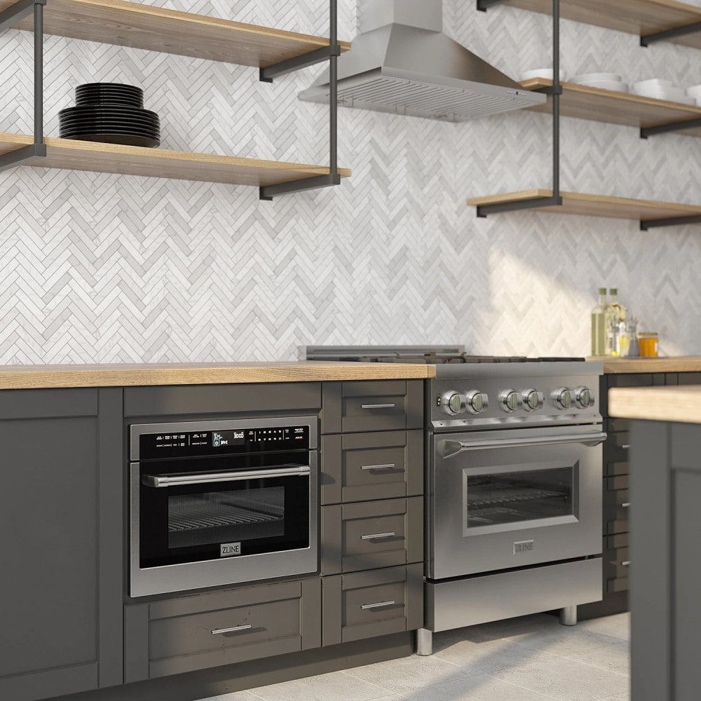 ZLINE 24" Built-in Convection Microwave Oven in Stainless Steel with Speed and Sensor Cooking (MWO-24)