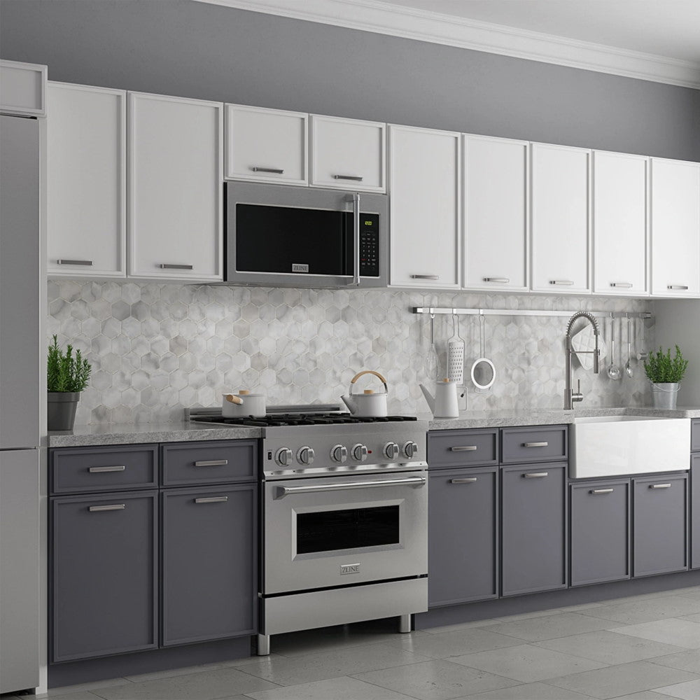 ZLINE Over the Range Convection Microwave Oven in Stainless Steel with Traditional Handle and Sensor Cooking (MWO-OTR-H)