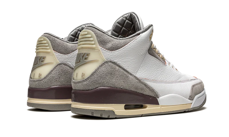 Nike Air Jordan 3 Retro White Gray Brown Suede Leather