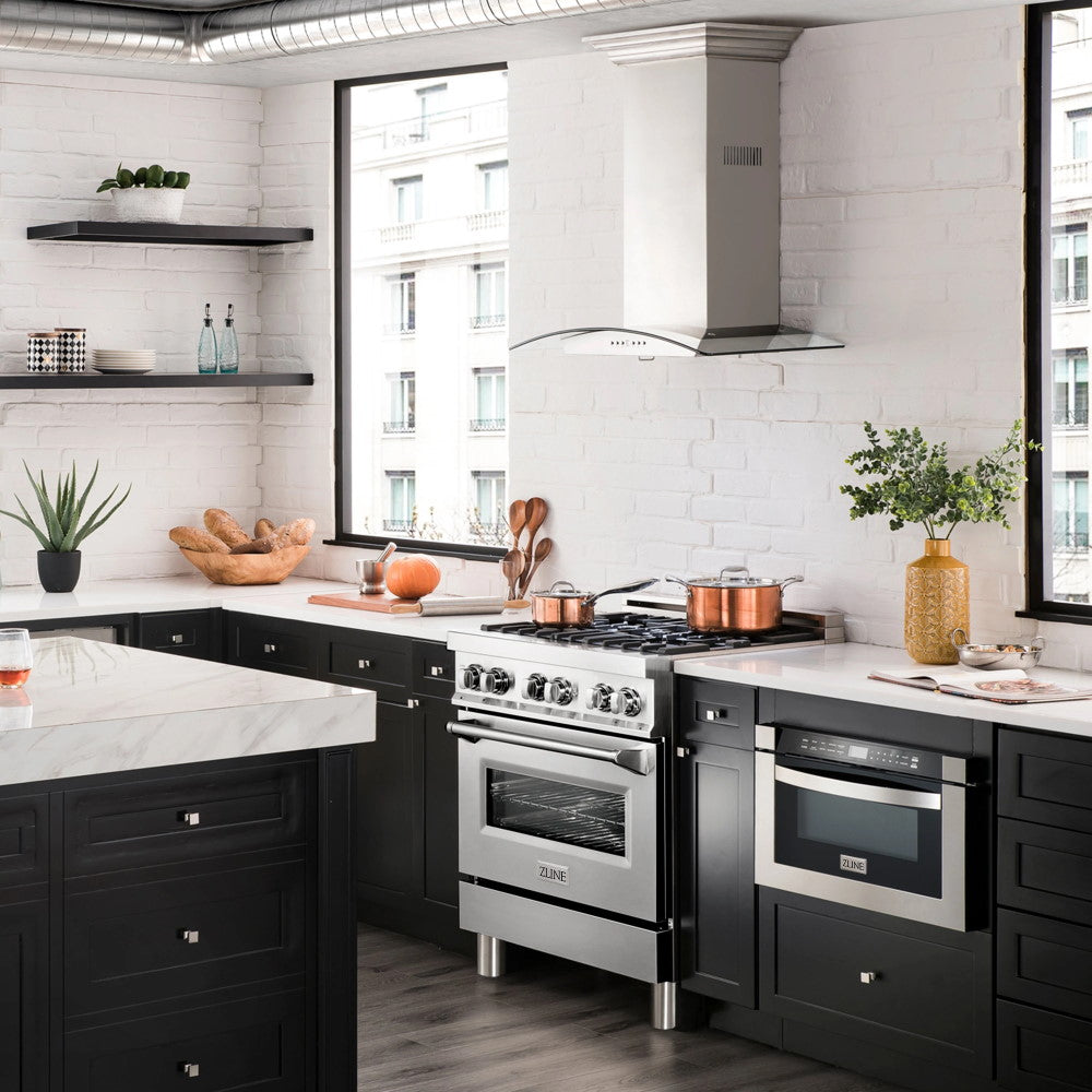 ZLINE 30" 4.0 cu. ft. Dual Fuel Range with Gas Stove and Electric Oven