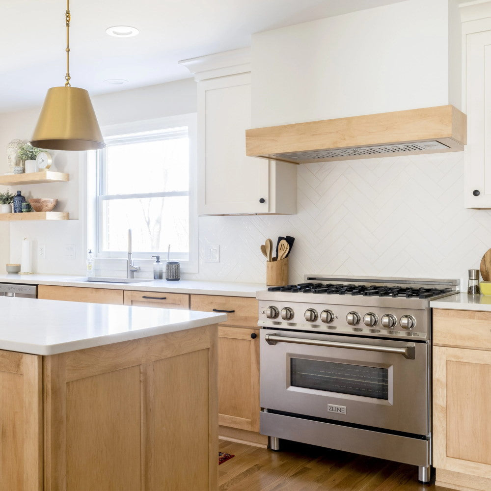 ZLINE 36" Dual Fuel Range with Gas Stove and Electric Oven in Stainless Steel with Color Door Options (RA36)