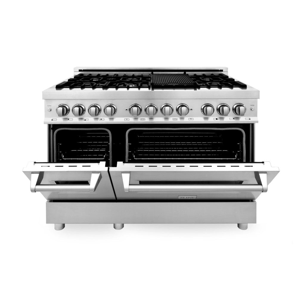 ZLINE 48" Professional Dual Fuel Range in Stainless Steel with Color Door Options (RA48)
