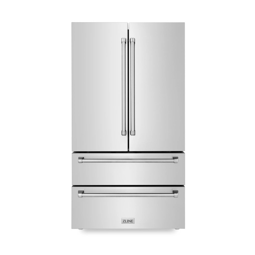 ZLINE 36" 22.5 cu. ft Freestanding French Door Refrigerator with Ice Maker in Fingerprint Resistant Stainless Steel (RFM-36)