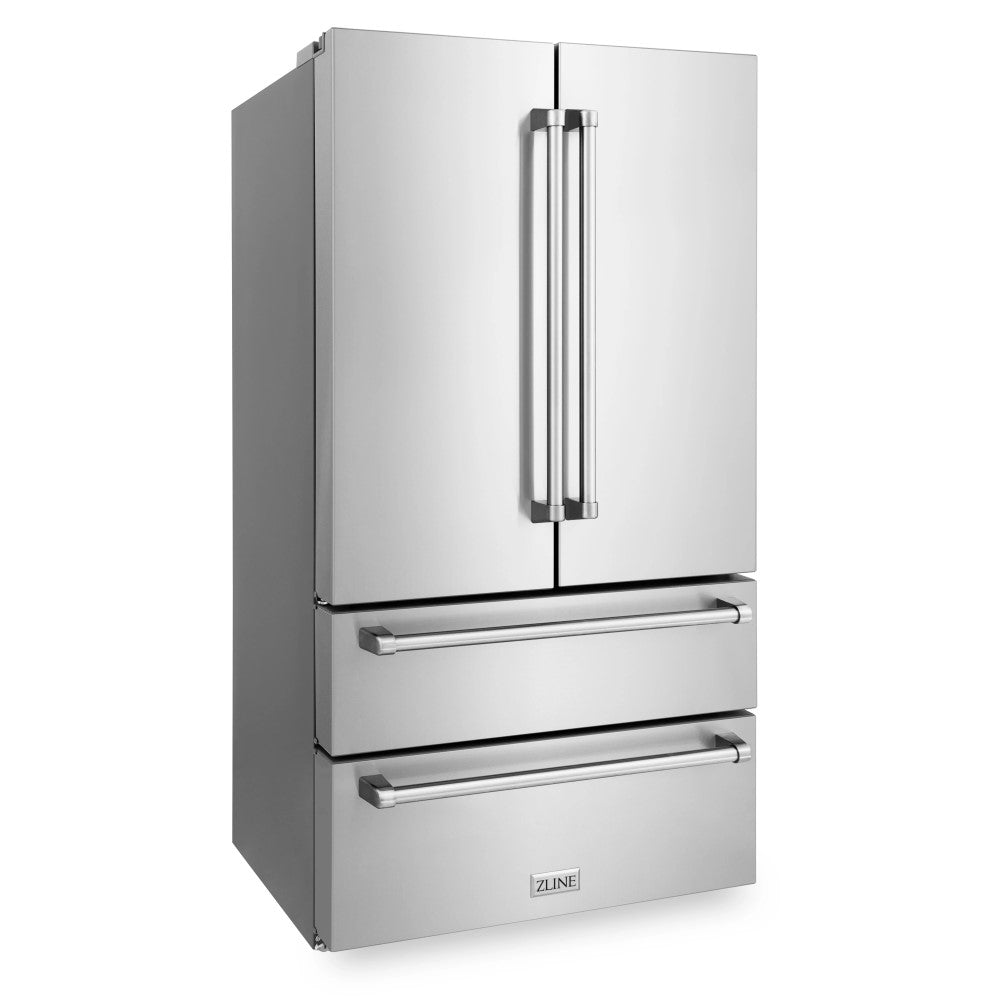 ZLINE 36" 22.5 cu. ft Freestanding French Door Refrigerator with Ice Maker in Fingerprint Resistant Stainless Steel (RFM-36)