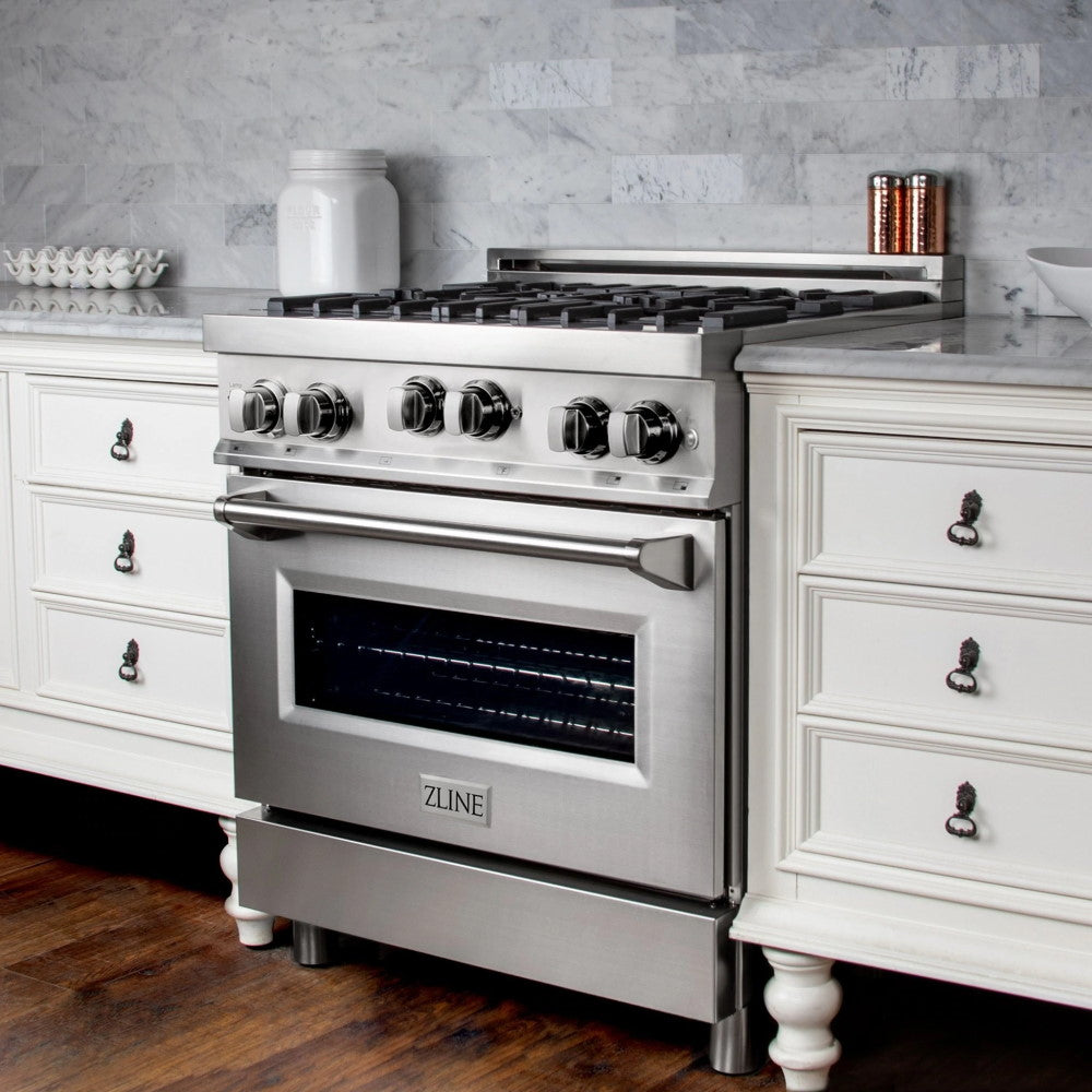 ZLINE 30" 4.0 cu. ft. Range with Gas Stove and Gas Oven in Stainless Steel with Color Door Options (RG30)