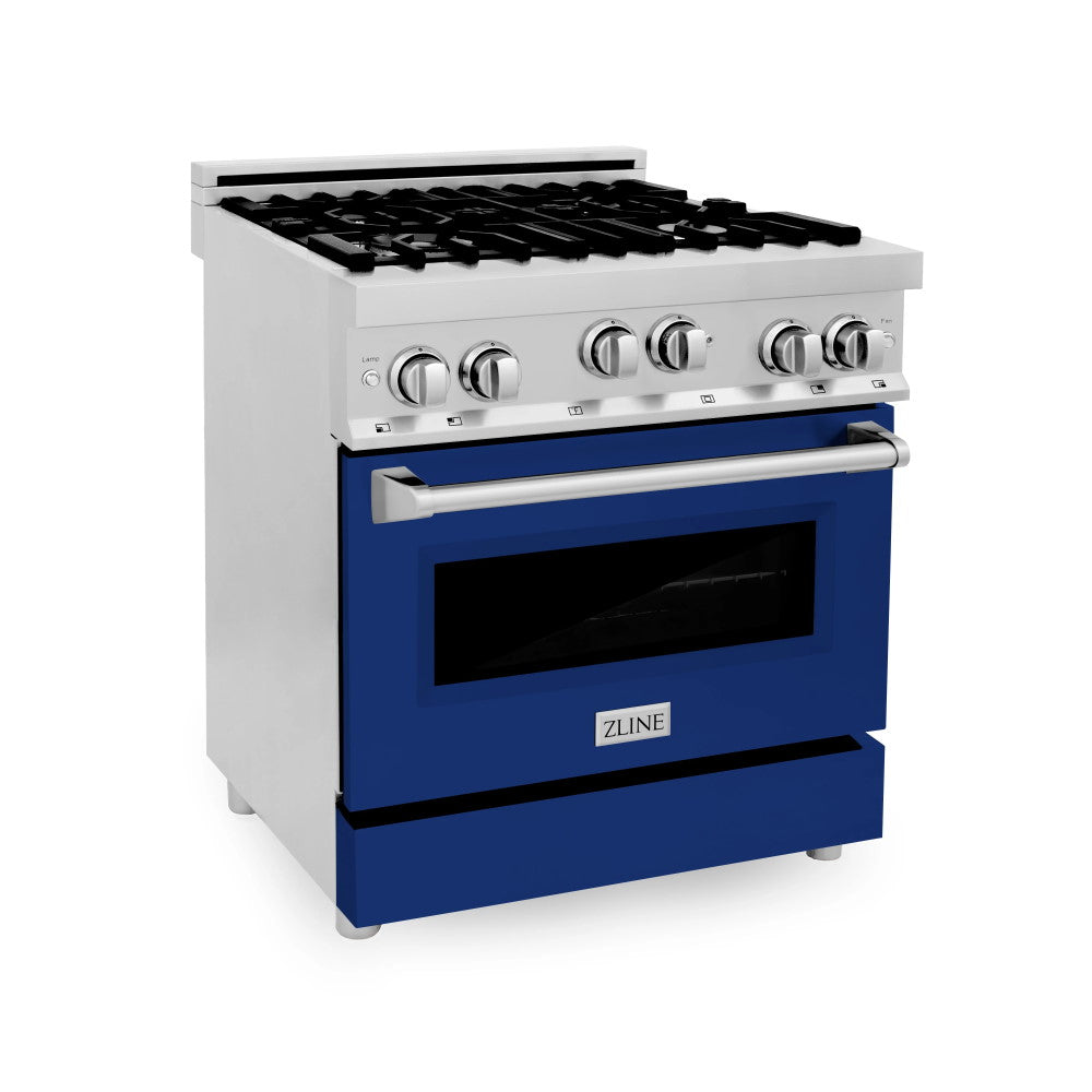 ZLINE 30" 4.0 cu. ft. Range with Gas Stove and Gas Oven in Stainless Steel with Color Door Options (RG30)