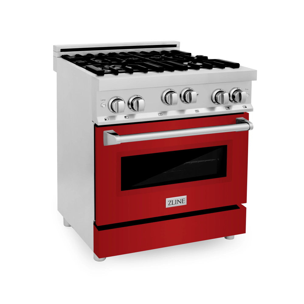 ZLINE 30" 4.0 cu. ft. Range with Gas Stove and Gas Oven in Stainless Steel with Color Door Options (RG30)