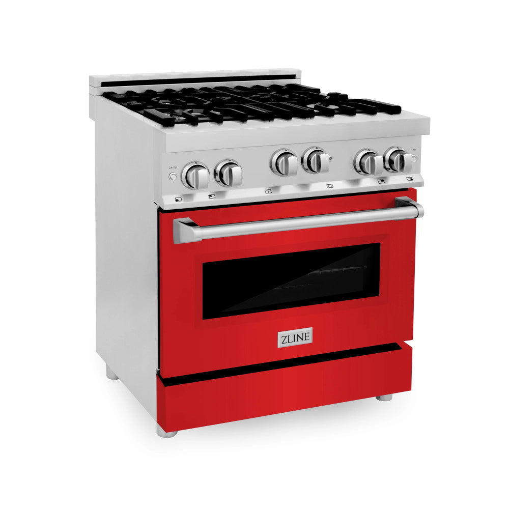 ZLINE 30" 4.0 cu. ft. Range with Gas Stove and Gas Oven in Stainless Steel with Color Door Options (RG30)