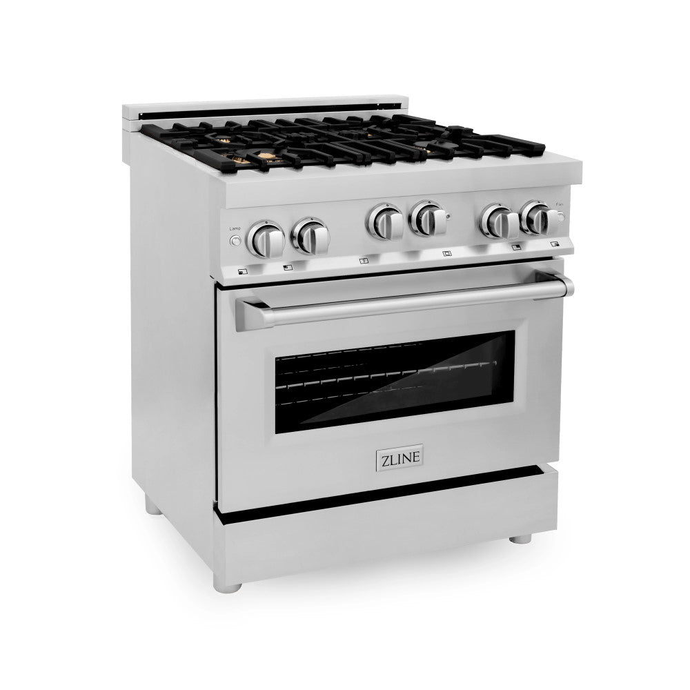 ZLINE 30" 4.0 cu. ft. Range with Gas Stove and Gas Oven in Stainless Steel with Color Door Options (RG30)