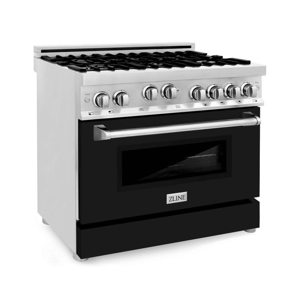 ZLINE 36" Professional 4.6 cu. ft. 6 Gas on Gas Range in Stainless Steel with Color Door Options (RG36)