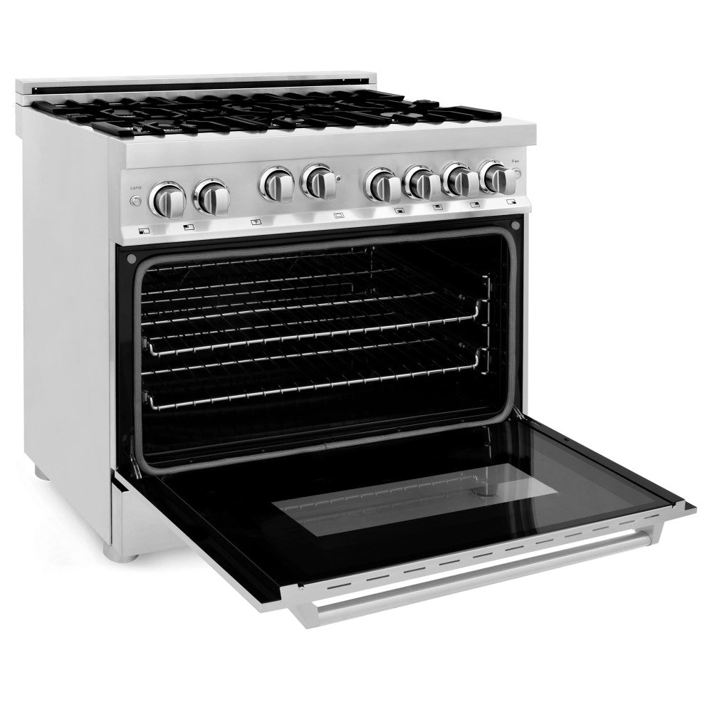 ZLINE 36" Professional 4.6 cu. ft. 6 Gas on Gas Range in Stainless Steel with Color Door Options (RG36)