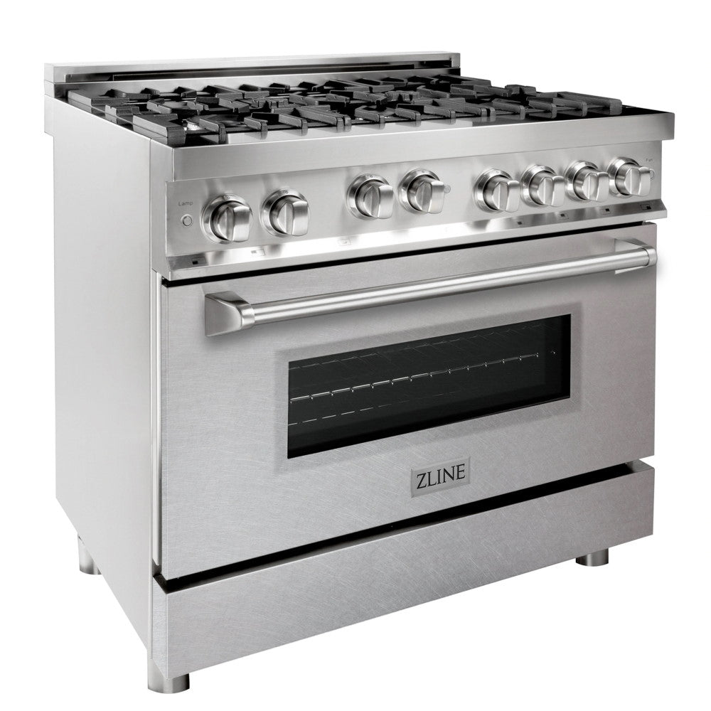 ZLINE 36" Professional 4.6 cu. ft. 6 Gas on Gas Range in Stainless Steel with Color Door Options (RG36)
