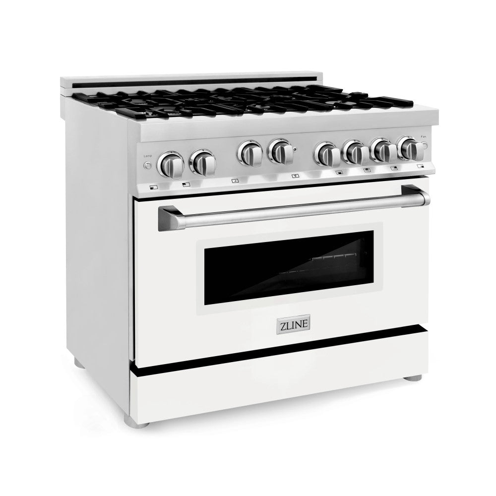 ZLINE 36" Professional 4.6 cu. ft. 6 Gas on Gas Range in Stainless Steel with Color Door Options (RG36)