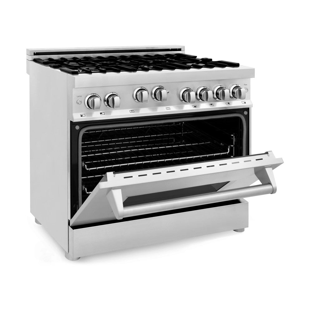 ZLINE 36" Professional 4.6 cu. ft. 6 Gas on Gas Range in Stainless Steel with Color Door Options (RG36)