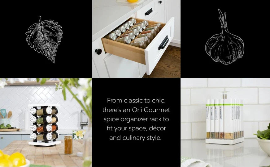 SpinOrganize™ Bamboo Spice Rack – Rotating Kitchen Organizer