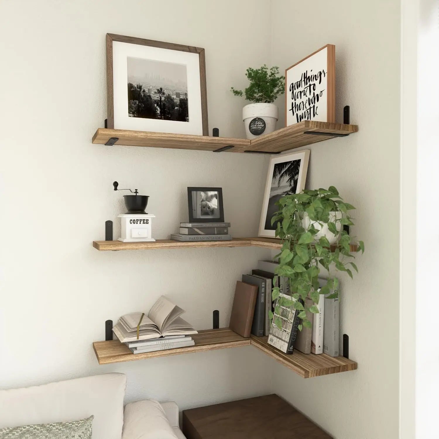 RusticCharm™ Wooden Floating Shelves
