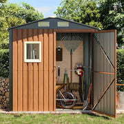6x4 Ft Lockable Metal Garden Shed with Window