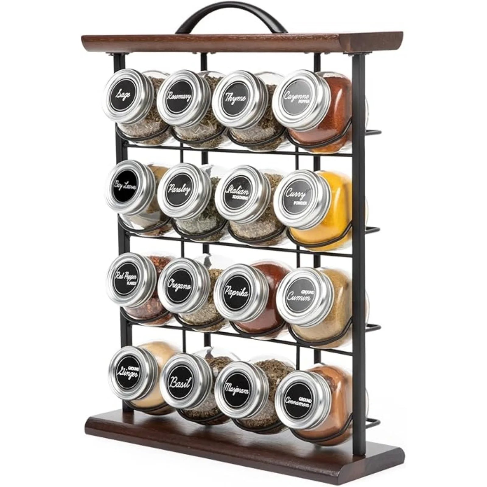 SpinOrganize™ Bamboo Spice Rack – Rotating Kitchen Organizer