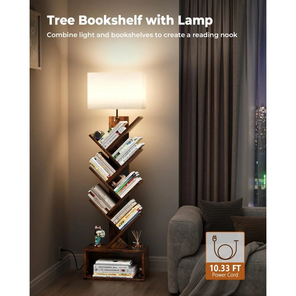 TreeTower™ 6-Tier Bookshelf – Modern Floor-Standing Book Organizer