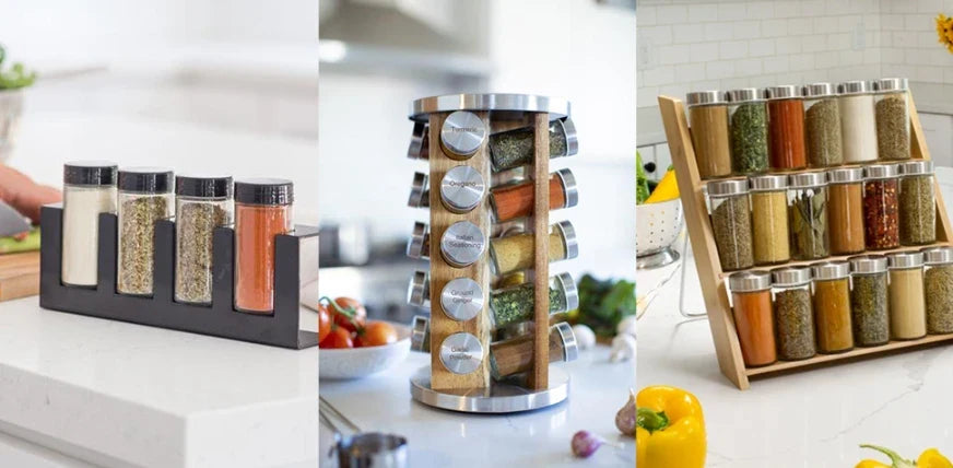 SpinOrganize™ Bamboo Spice Rack – Rotating Kitchen Organizer