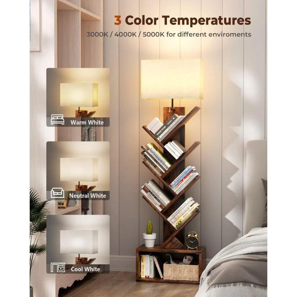 TreeTower™ 6-Tier Bookshelf – Modern Floor-Standing Book Organizer