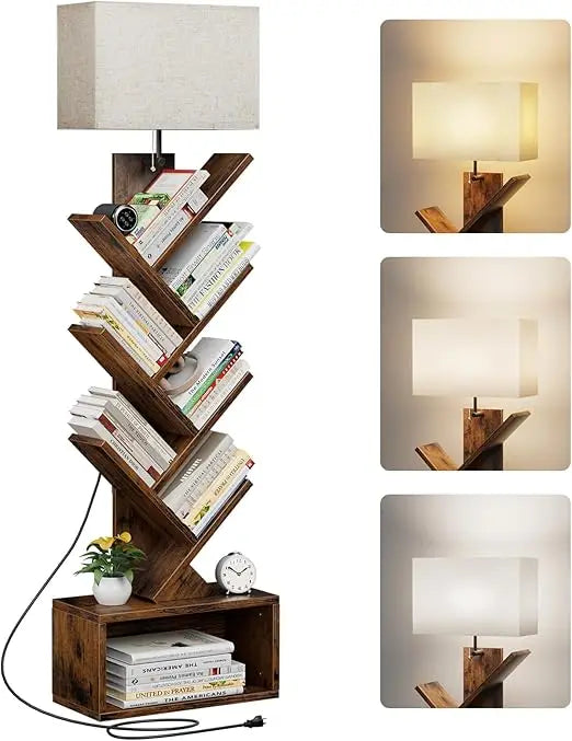 TreeTower™ 6-Tier Bookshelf – Modern Floor-Standing Book Organizer
