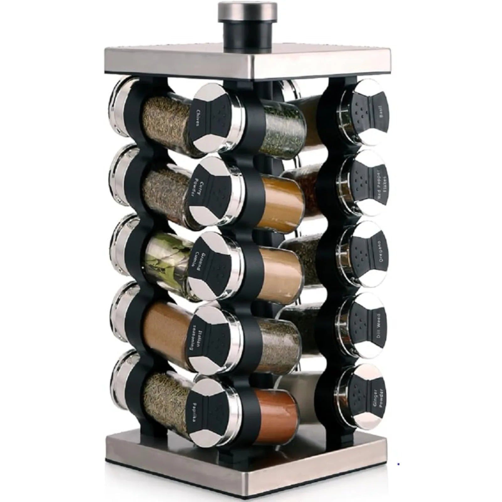 SpinOrganize™ Bamboo Spice Rack – Rotating Kitchen Organizer