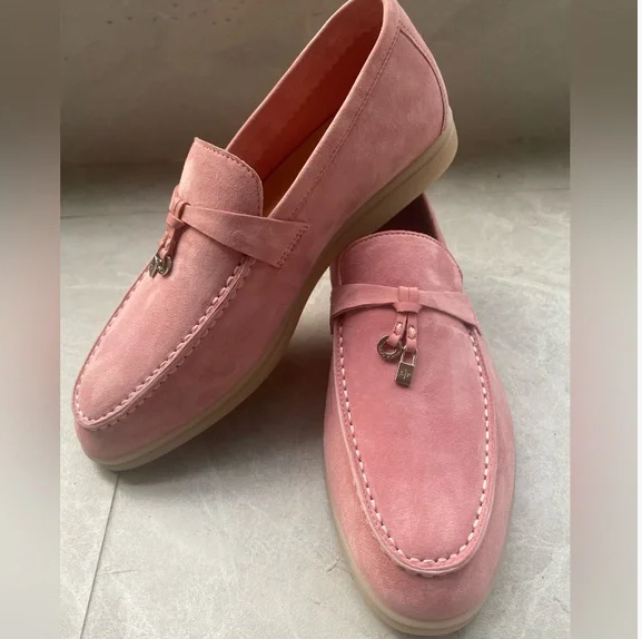 summer charm walk loafer tea rose suede