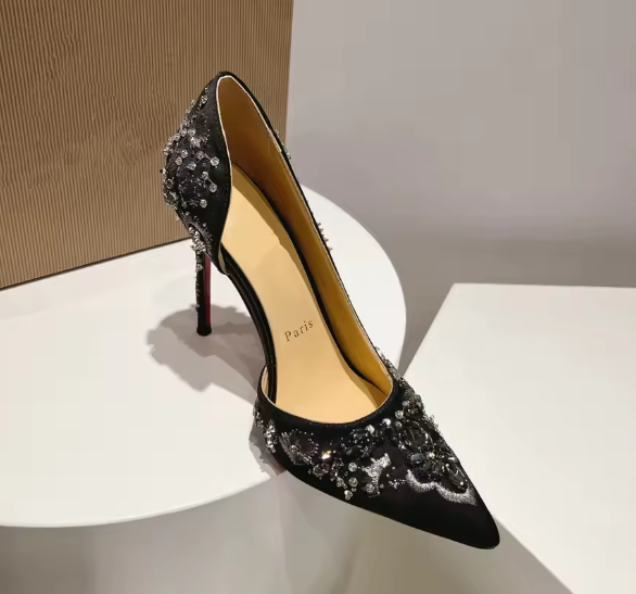 CL 25 Pump High Heels 100mm Silk and Sheepskin 240506