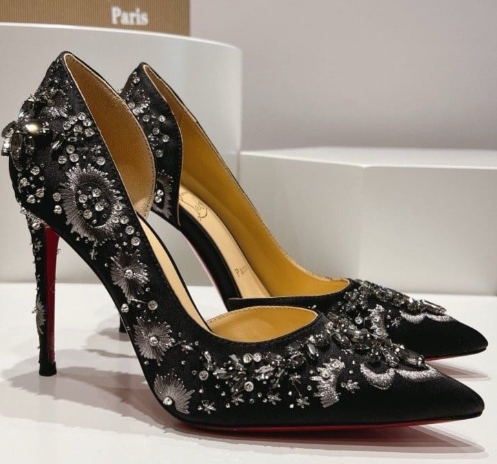 CL 25 Pump High Heels 100mm Silk and Sheepskin 240506