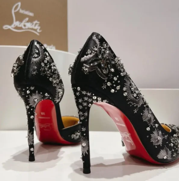 CL 25 Pump High Heels 100mm Silk and Sheepskin 240506