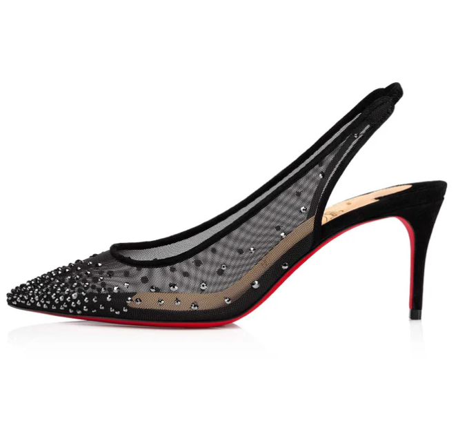 CL Follies Strass 85mm Black Mesh 177134