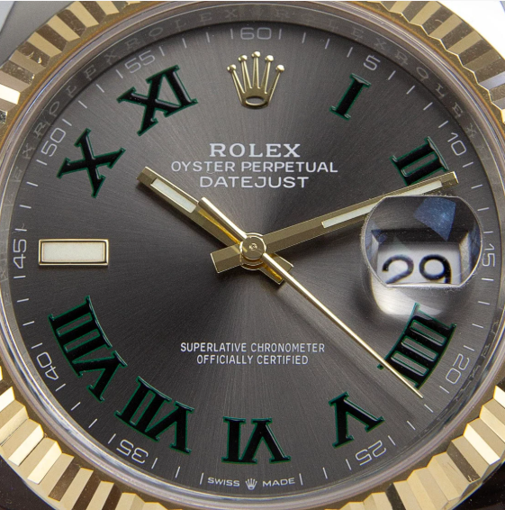 Rolex Datejust 41mm Wimbledon Roman Dial Oyster