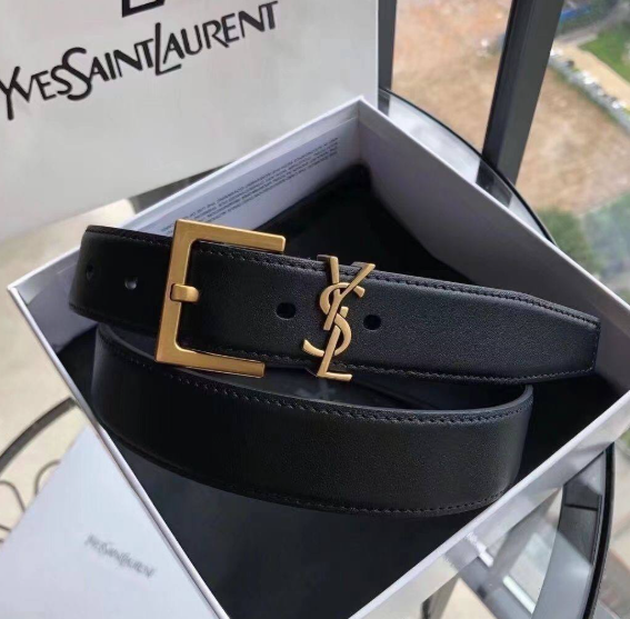 Saint Laurent Cassandre Leather Belt