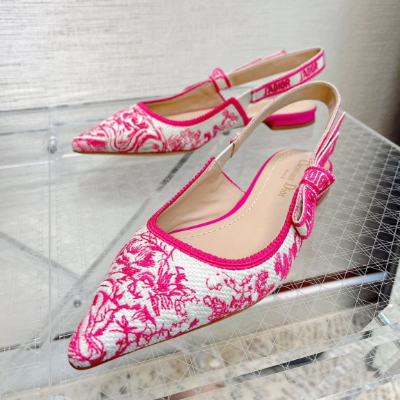 Dior 2026 J'Adior Slingback Pump Pink White Fabric Leather