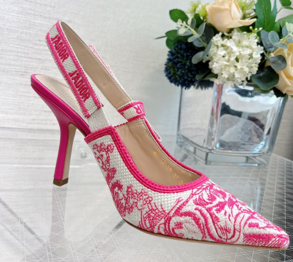 Dior 2026 J'Adior Slingback Pump Pink White Fabric Leather