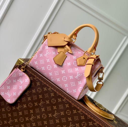 LV 2026 Speedy Bandouliere Bag 25cm Pink Cowhide
