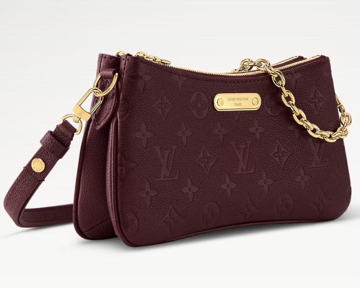 LV 2026 Liv Pochette Bag Burgundy 24.5cm Cowhide