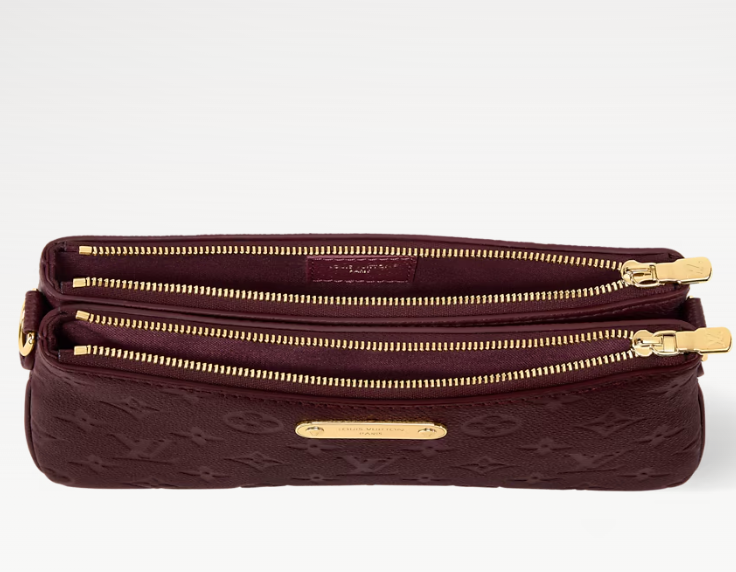 LV 2026 Liv Pochette Bag Burgundy 24.5cm Cowhide