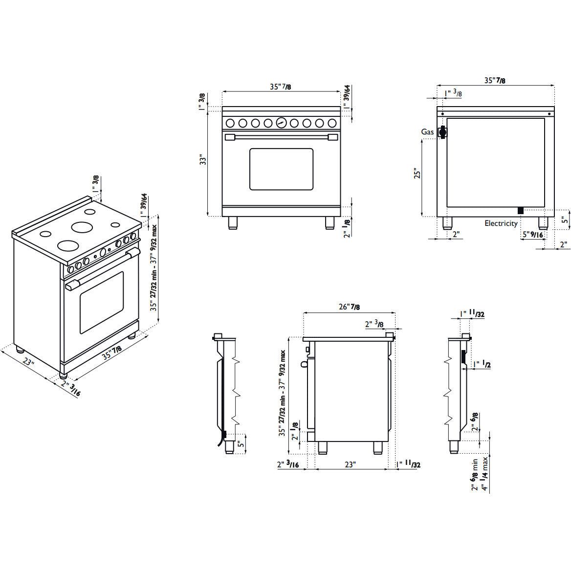 Superiore RL361GPR_S_ LA CUCINA 36" Classic High Glossy Red Range