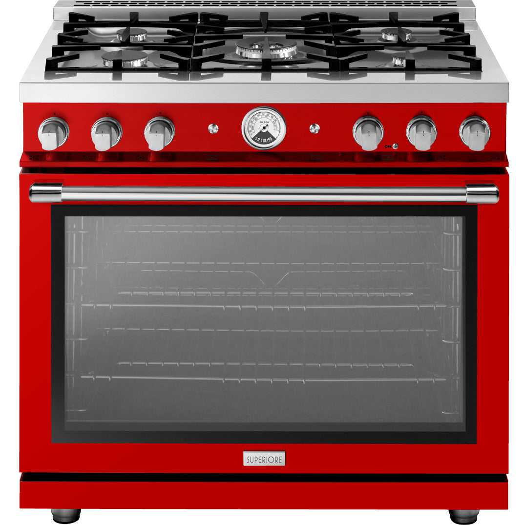 Superiore RL361GPR_S_ LA CUCINA 36" Classic High Glossy Red Range