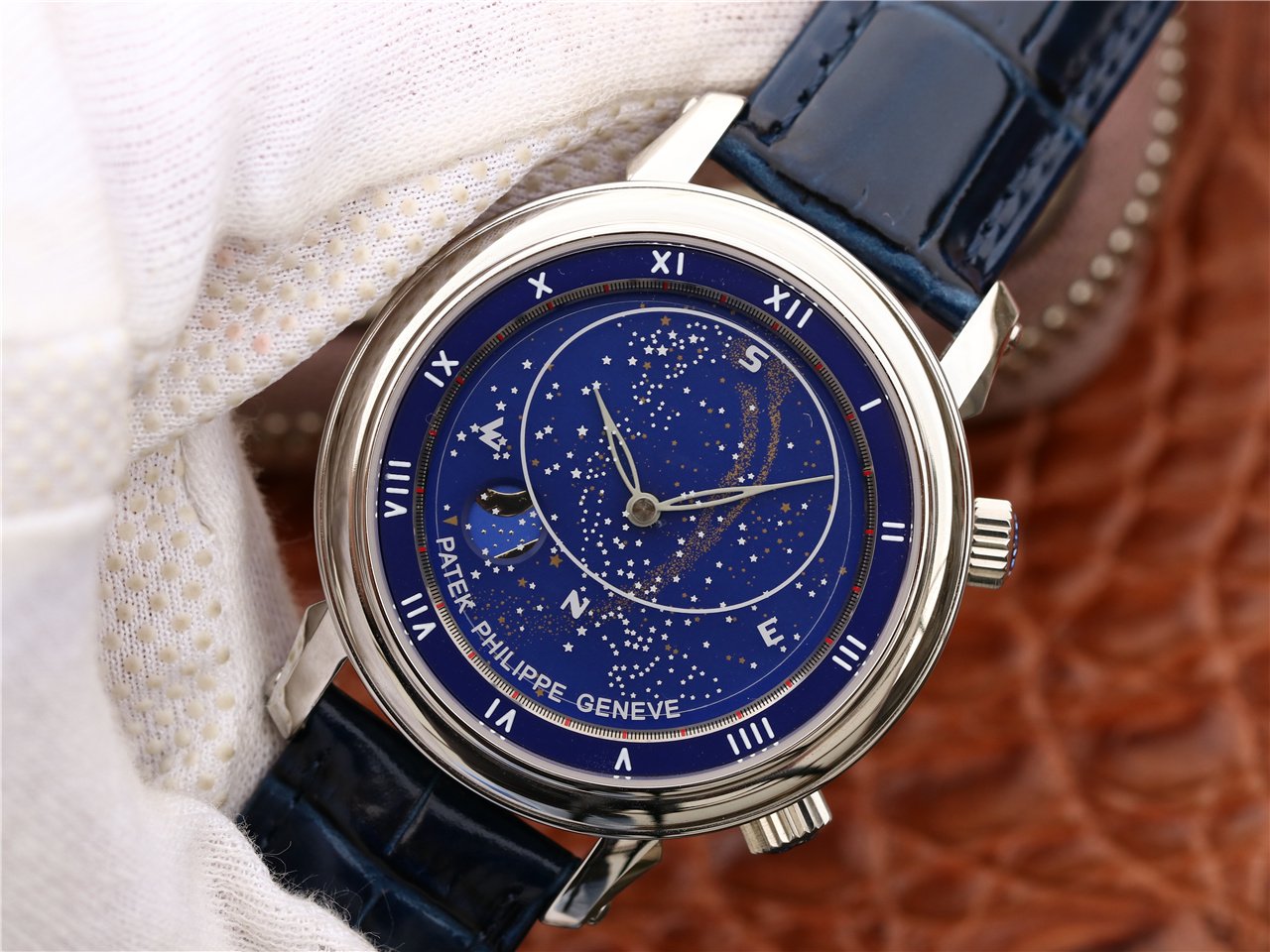 PATEK CELESTIAL SKY MOON WHITE GOLD 43MM BLUE DIAL