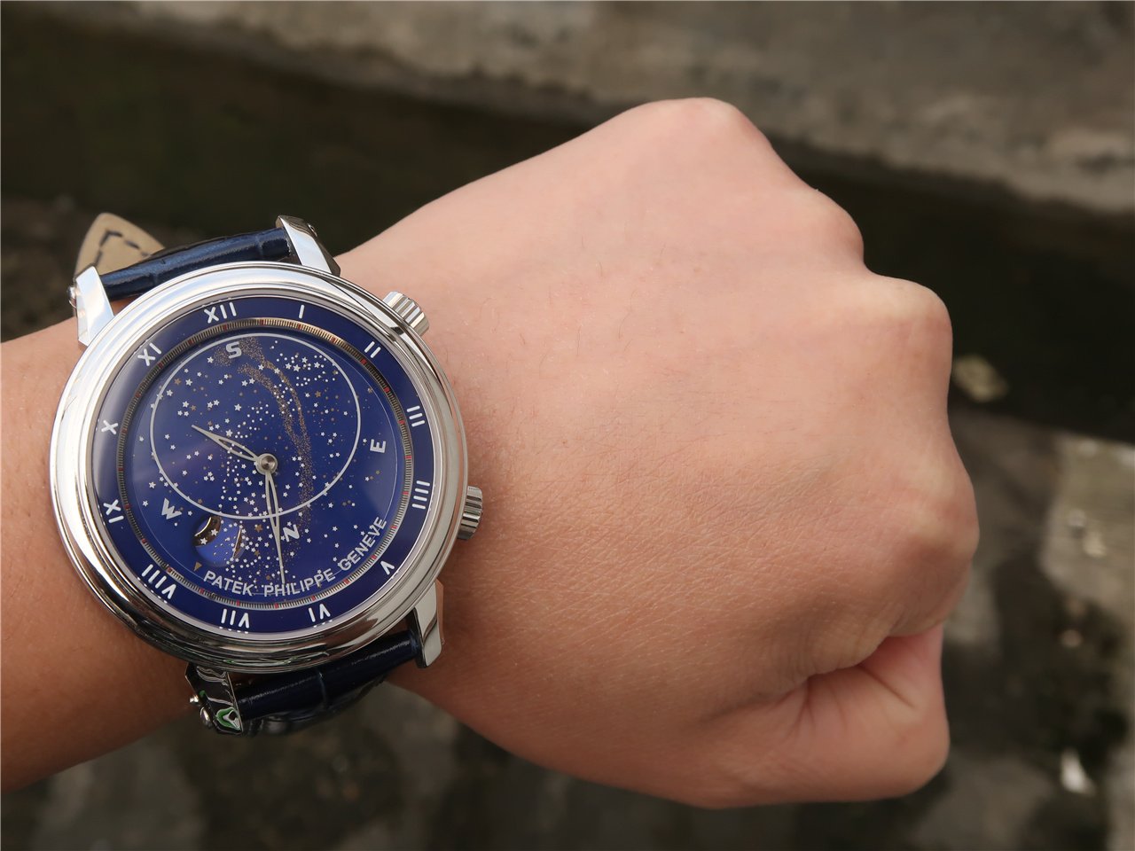 PATEK CELESTIAL SKY MOON WHITE GOLD 43MM BLUE DIAL