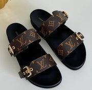 Bom Dia Comfort Mule Brown Monogram Canvas