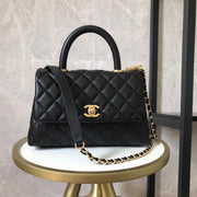 black quilted caviar coco tophandle 24 gold hardware