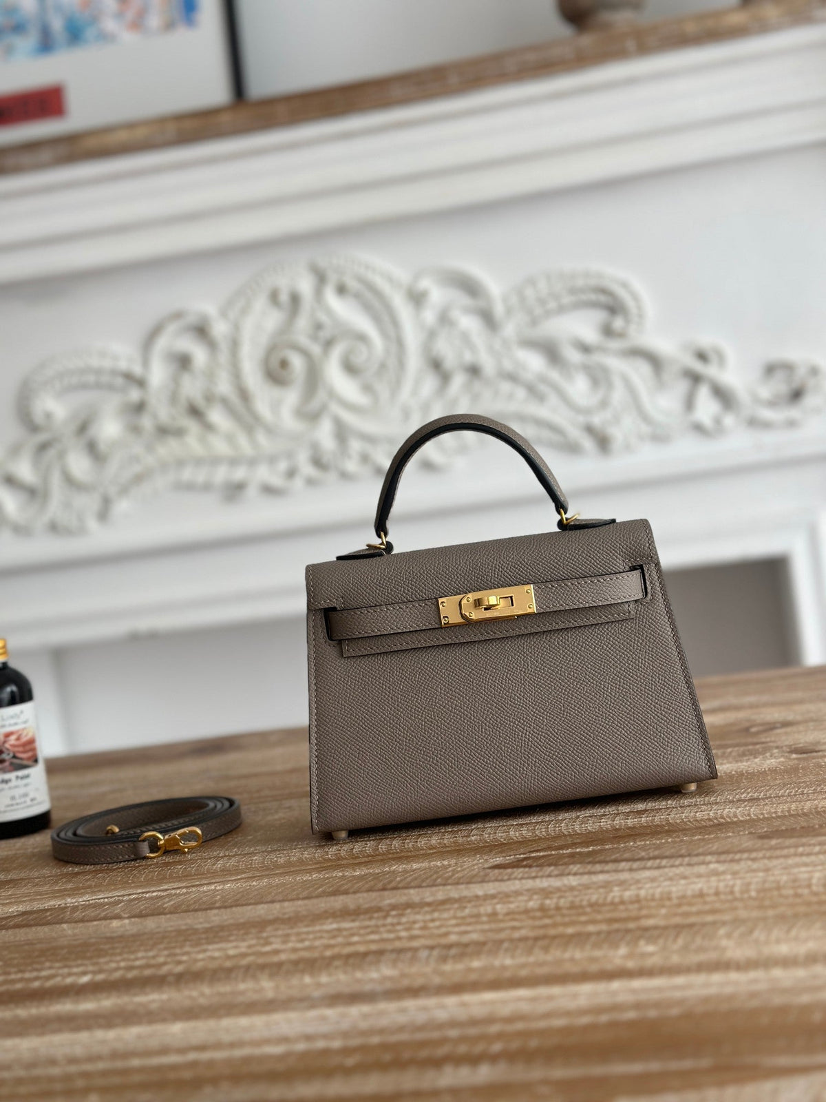 High-end Hermes 2026 Mini Kelly II 19cm Bag Epsom Leather 3